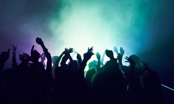 Group of people having fun at music concert