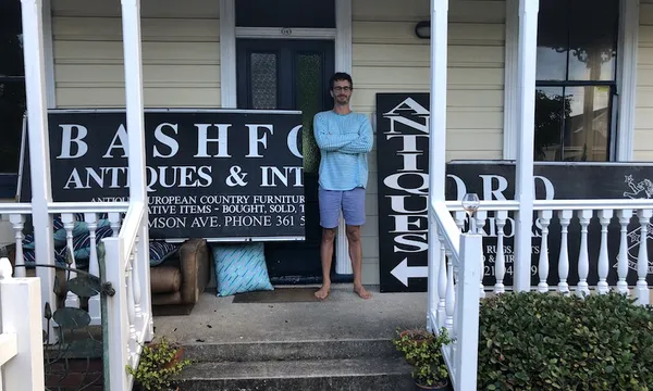 David Farrier with Bashford signs