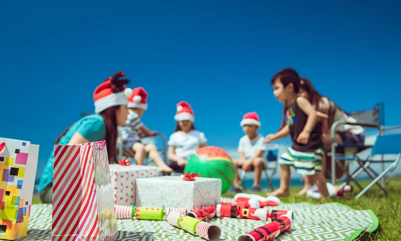 Fun Christmas at Beach.