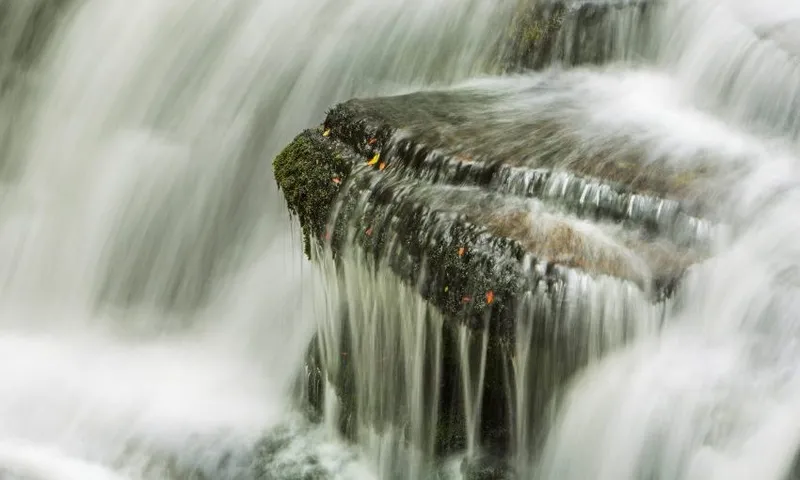 Water Flowing over Rock in McLean Falls, Catlins Forest Park, Southland Region, South Island, New Zealand