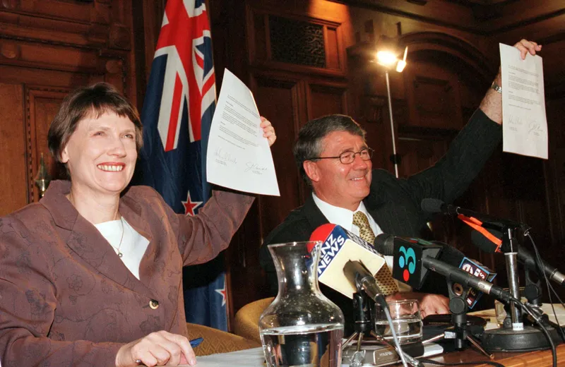 Labour leader and Prime Minister elect Helen Clark