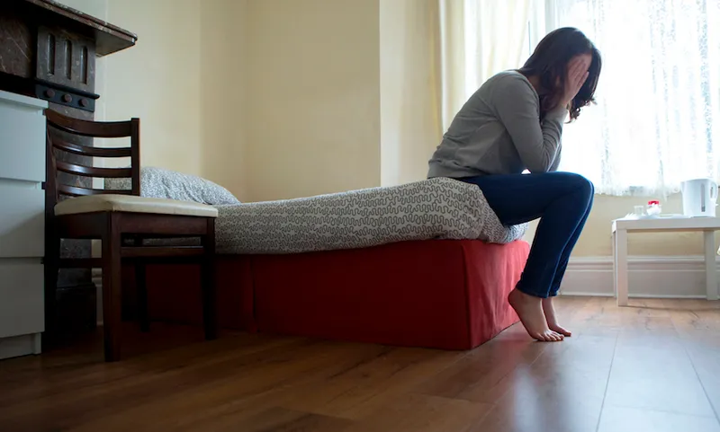 Woman on bed