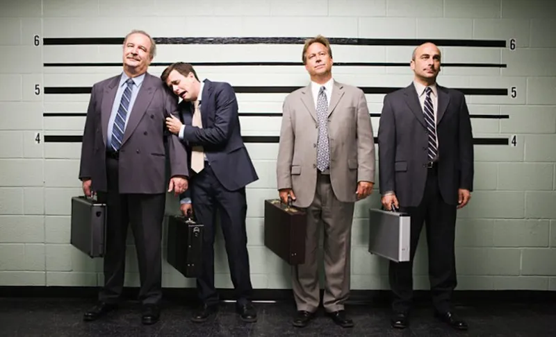 Businessmen in lineup