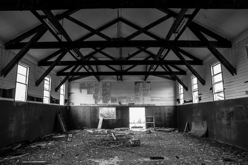 Derelict buildings at the old Kohitere boys welfare home near Levin.