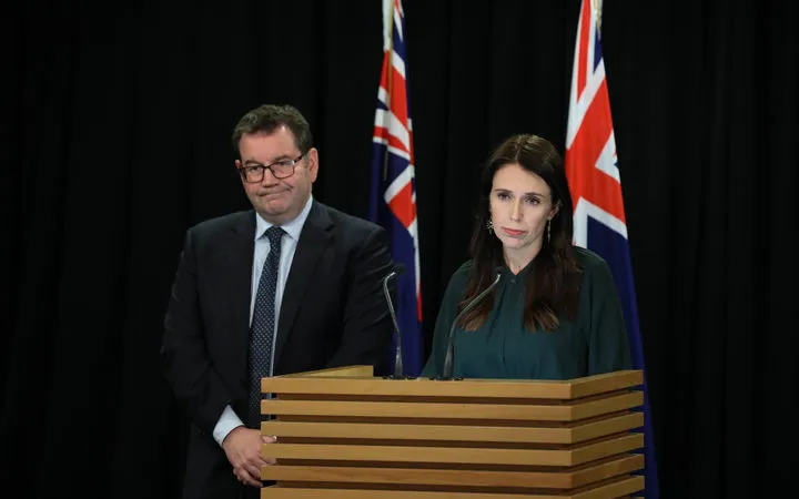 jacinda ardern and grant robertson not happy radionz pic
