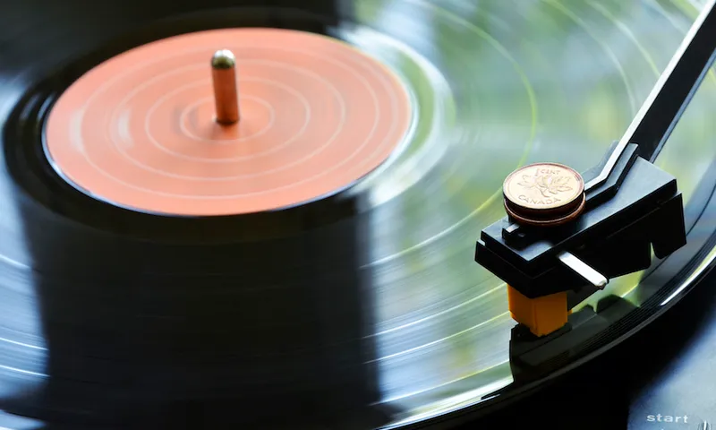 Close-up of Record on Turntable