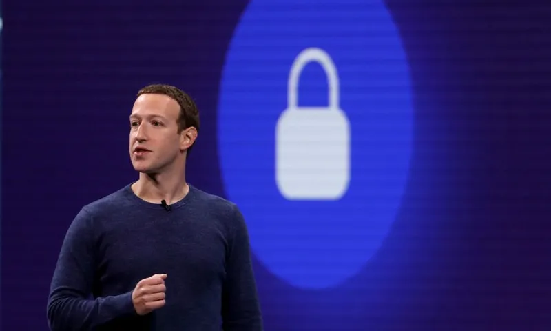 Mark Zuckerberg at the 2018 F8 Facebook developers conference in California Getty Images