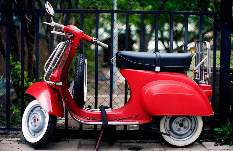 Red scooter