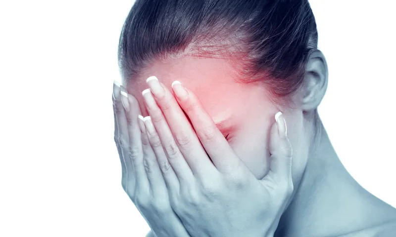 Image of attractive woman with migraine