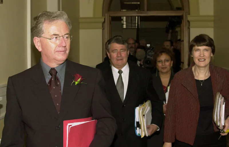 Michael Cullen, left, Jim Anderton and Prime Minis