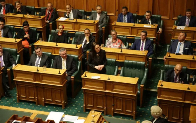 Ardern in Parliament families package
