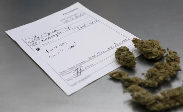 Medical marijuana prescription and buds