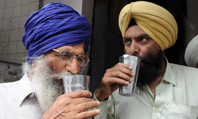 Indian patrons drink lassi at The Punjab