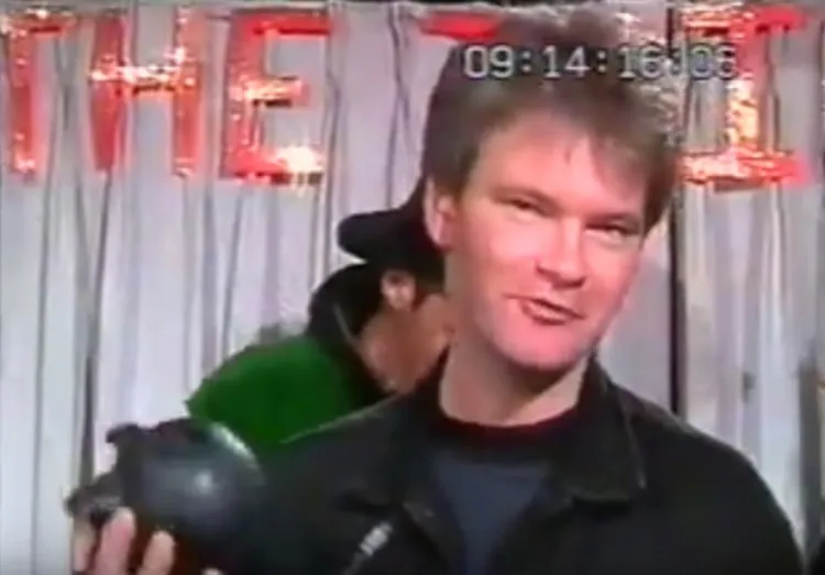 Roger Shepherd accepting the Yahoo Award for 'Most use of water in a music video', 1992
