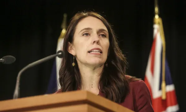 Jacinda Ardern at postcab Richard Tindiller RNZ