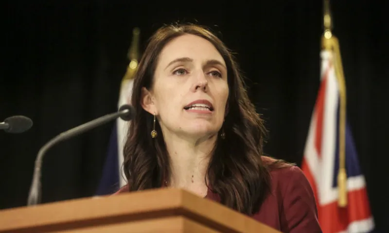 Jacinda Ardern at postcab Richard Tindiller RNZ