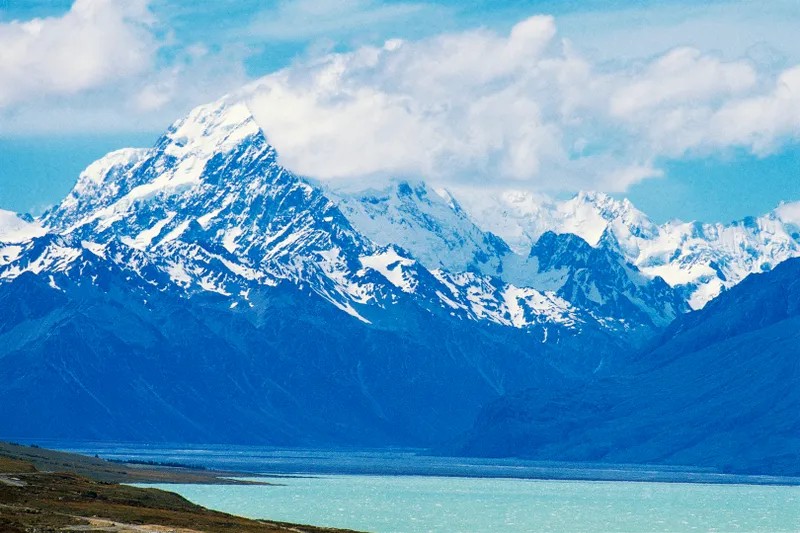 Tekapo lake with Aoraki-Mount Cook in background