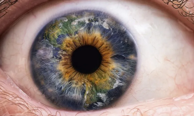 Close up of global eyeball