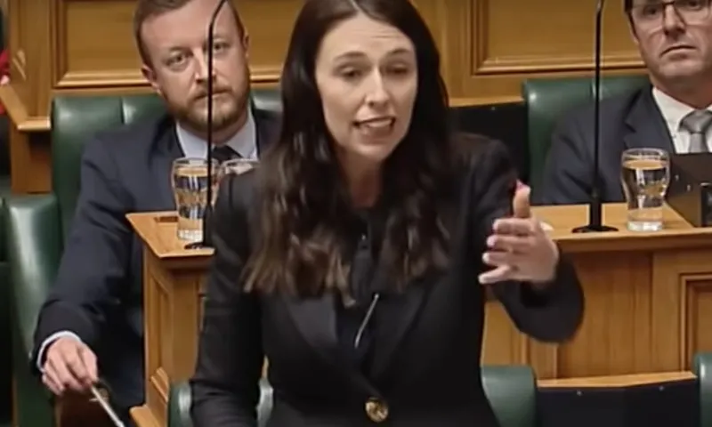 Jacinda Ardern in parliament tv gesturing at that member youtube