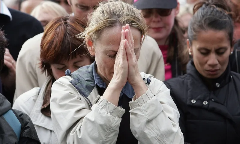 Christian protesters praying at parliament nz getty