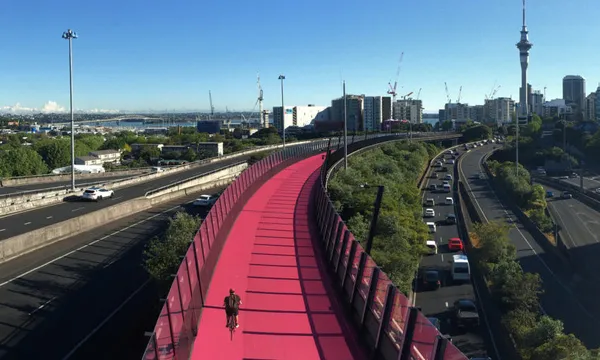 Rush Hours Traffic on Auckland Central Motorway New Zealand