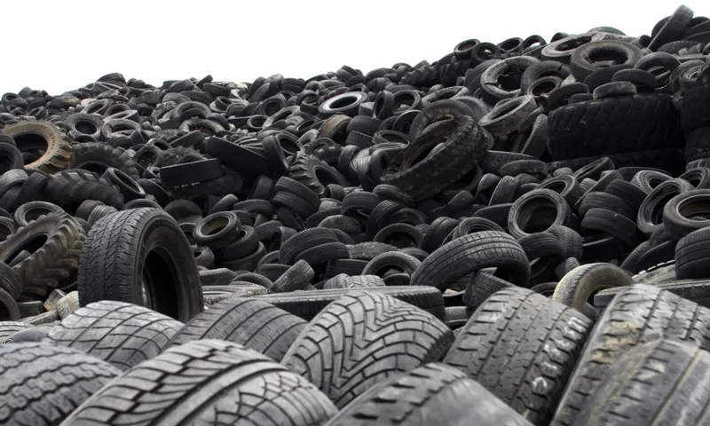 pile of used tyres recycling rubbish getty images