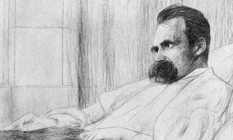 Friedrich Nietzsche auf dem Krankenlager, Zeichnung Hans Olde