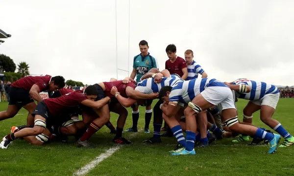 St Kents playing rugby against Kings College getty