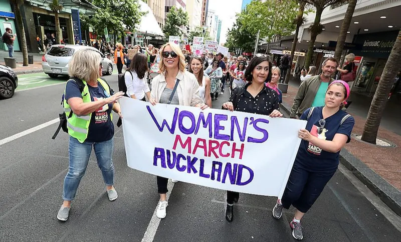 Ali Mau at the Women's March Auckland (Photo by Fiona Goodall/Getty Images)