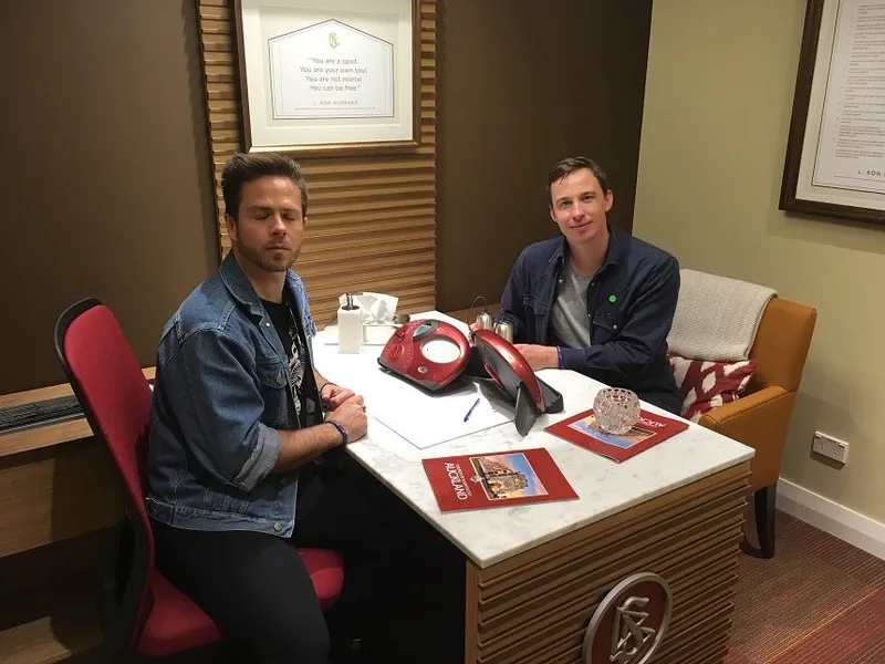 THIS PHOTO DID NOT GO WELL FOR DAMIAN. PHOTO: SCIENTOLOGIST