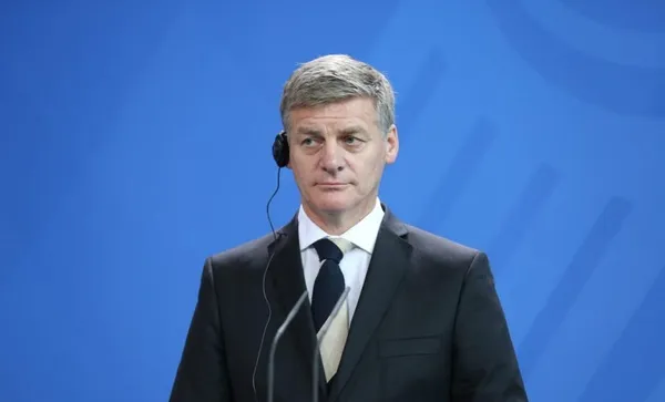 The photo shows New Zealand Prime Minister Bill English in
