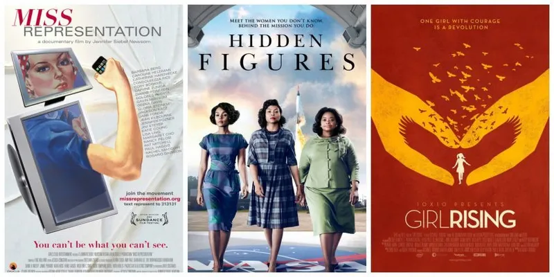 (L-R) Miss Representation, Hidden Figures, Girl Rising.
