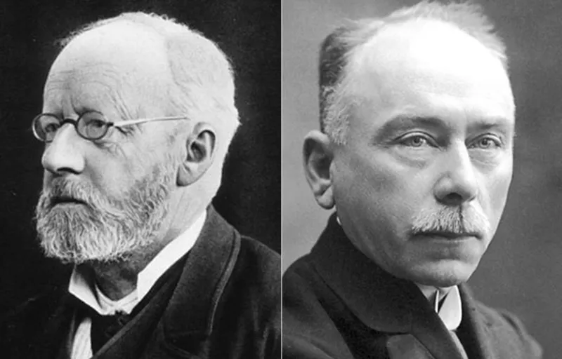 Ki te mauī: Theodor Klebs; ki te matau: Jules Bordet. Wikimedia Commons