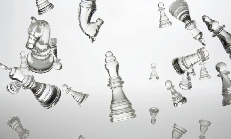 The white chessman flies in the sky