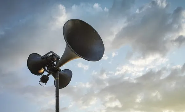 Loud speaker against sky