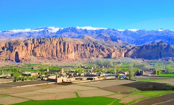 Houses and mountain