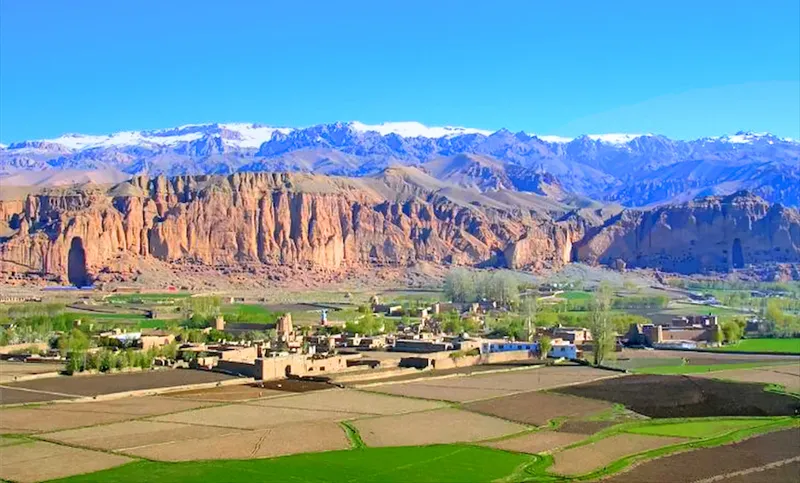 Houses and mountain