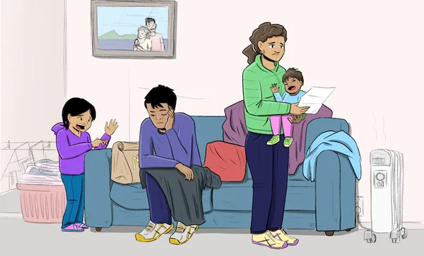stressed family