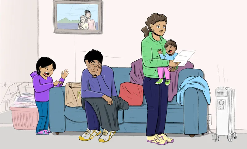 stressed family