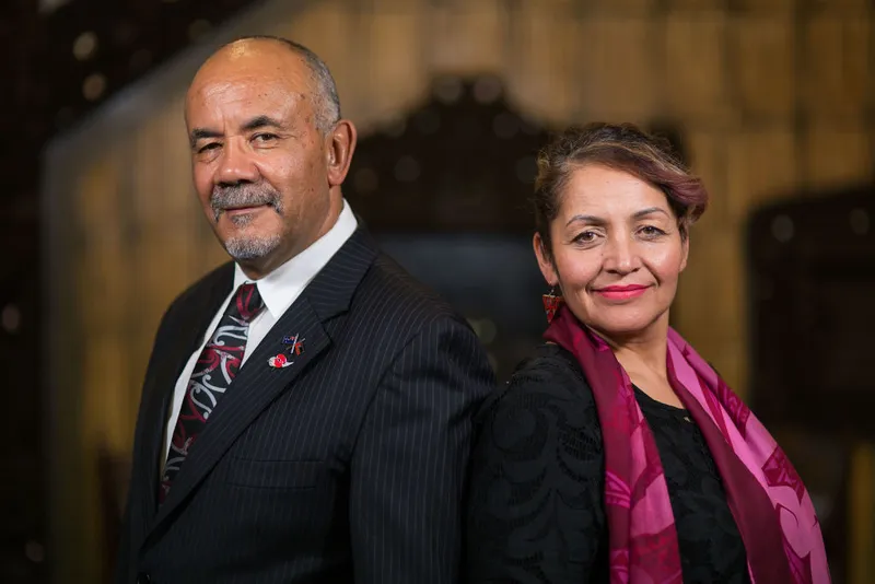 Portraits Of Maori Party Leaders Te Ururoa Flavell and Marama Fox
