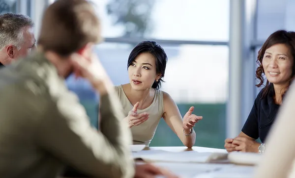 Business people talking in meeting