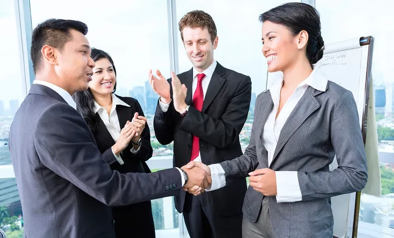 Business team applause in meeting