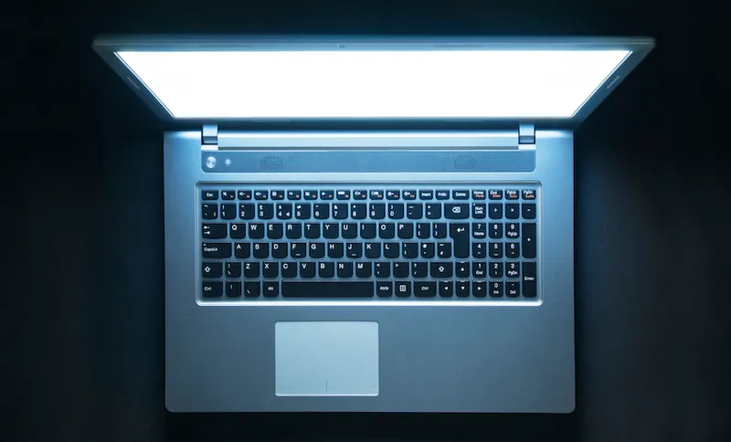Glowing laptop