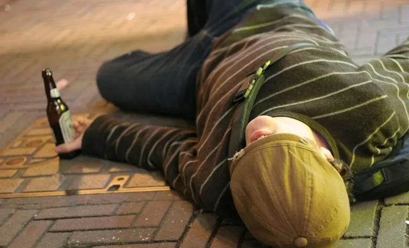 Drunk on Sidewalk