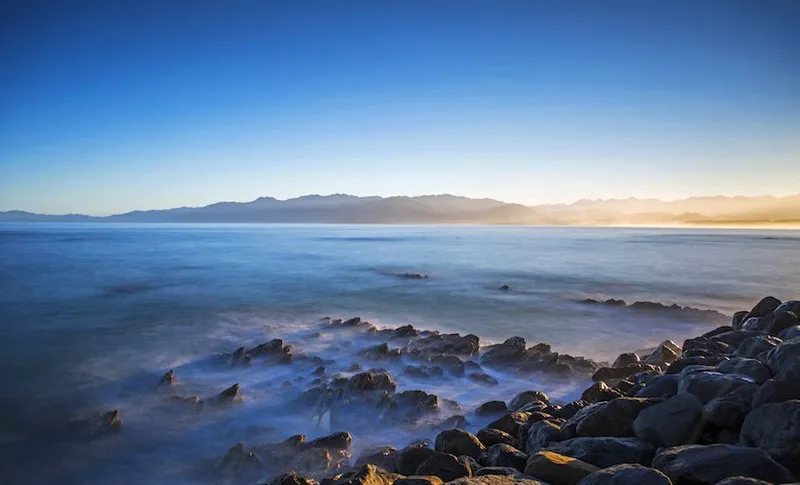 Kaikoura coastline at dusk