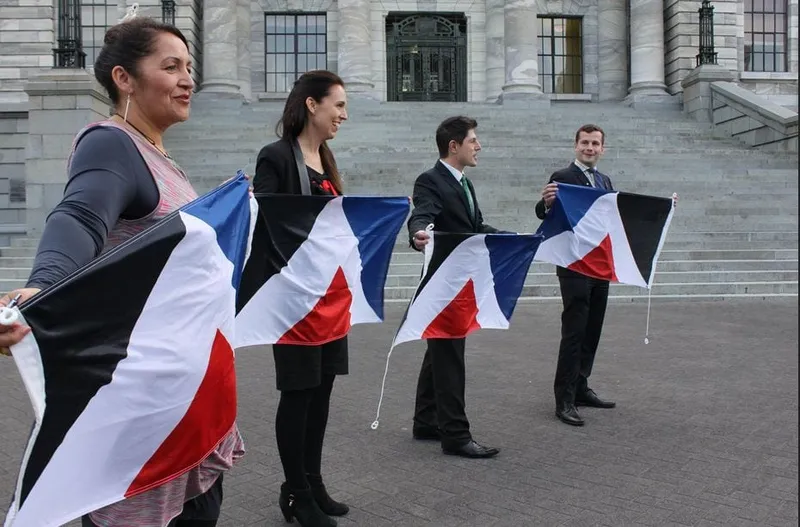 Marama Fox, Jacinda Ardern, Gareth Hughes and David Seymour (via Seymour FB)