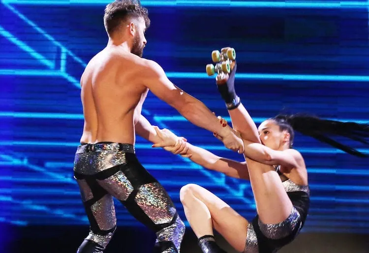 *** MANDATORY BYLINE TO READ: Syco / Thames / Corbis *** The 2015 Britain's Got Talent semi finalists are seen performing on stage for the live show on Monday, May 25th at the Fountain Studios in London. Pictured: Billy & Emily Ref: SPL1036653  250515   Picture by: Dymond / Syco / Thames / Corbis