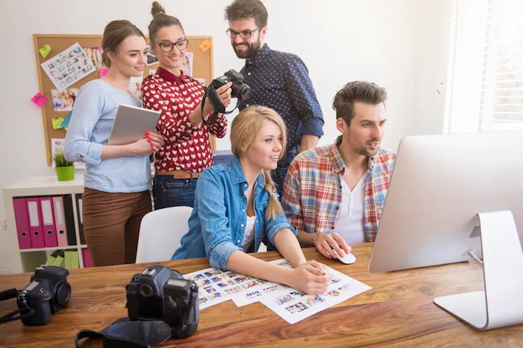 A busy team of young creatives, yesterday.