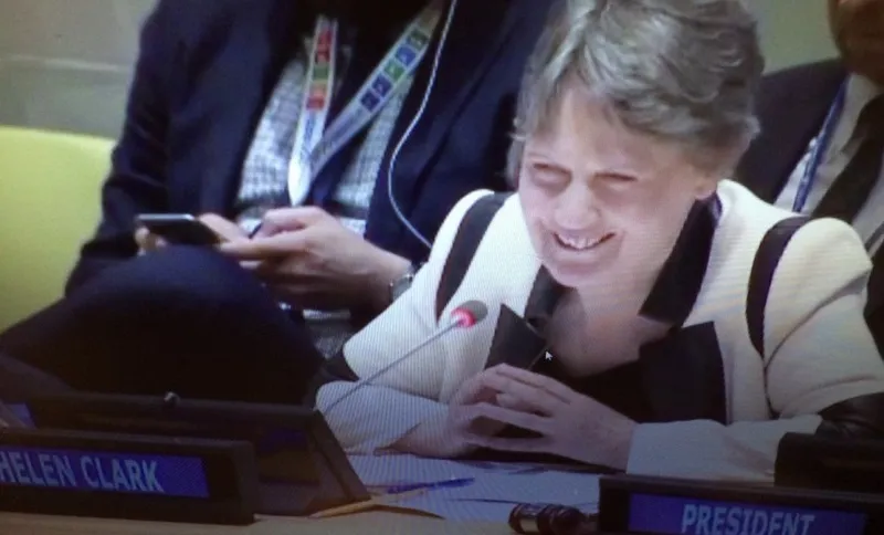 Helen Clark faced questions from 45 nations during her UN