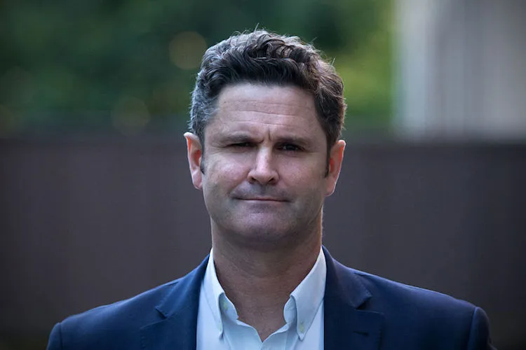 Chris Cairns leaves his perjury trial, October 2015.